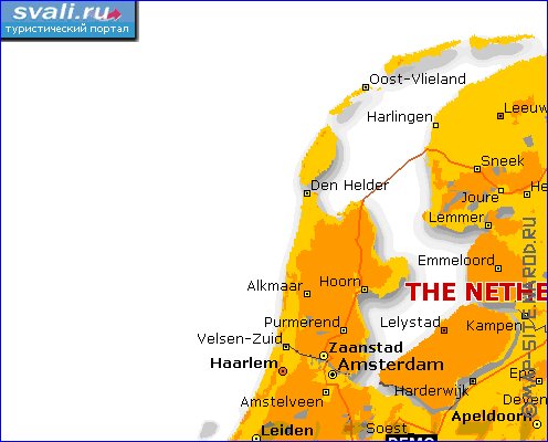 carte de Pays-Bas en anglais