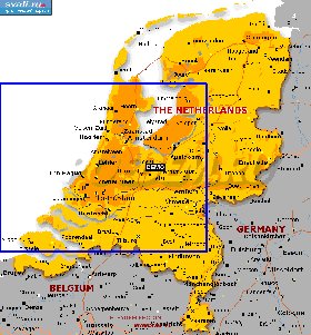 mapa de Paises Baixos em ingles