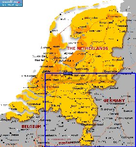 mapa de Paises Baixos em ingles