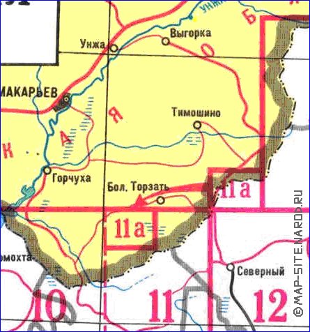 carte de Oblast de Nijni-Novgorod