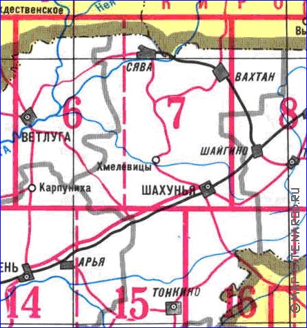 carte de Oblast de Nijni-Novgorod