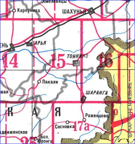 carte de Oblast de Nijni-Novgorod