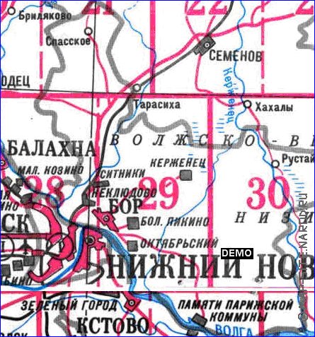 carte de Oblast de Nijni-Novgorod
