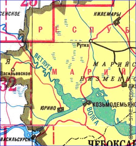 carte de Oblast de Nijni-Novgorod