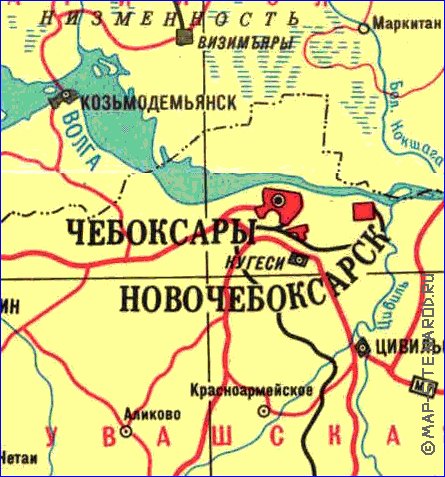 carte de Oblast de Nijni-Novgorod