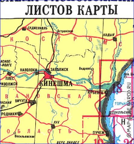 carte de Oblast de Nijni-Novgorod