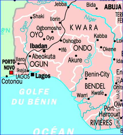 Administratives carte de Nigeria