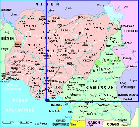 Administrativa mapa de Nigeria