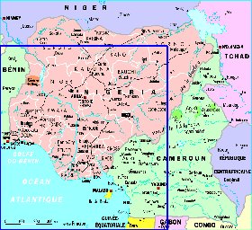 Administratives carte de Nigeria