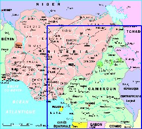 Administratives carte de Nigeria