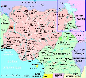 Administratives carte de Nigeria