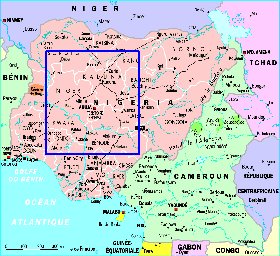 Administrativa mapa de Nigeria