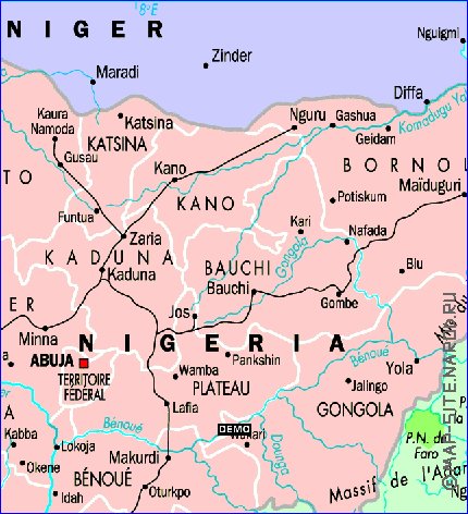 Administrativa mapa de Nigeria