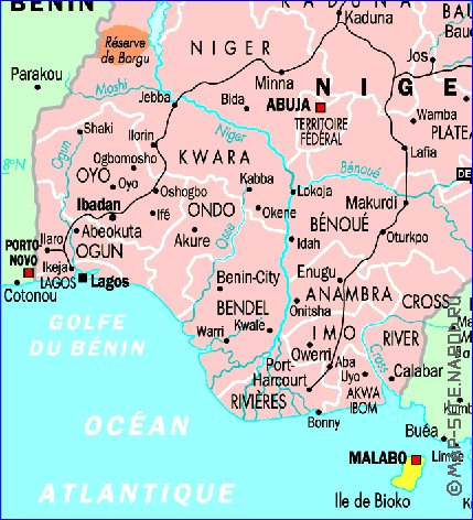 Administrativa mapa de Nigeria