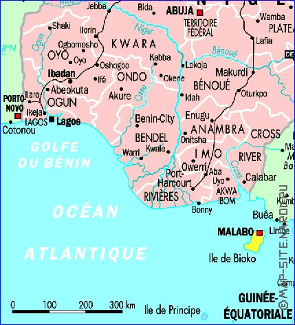 Administratives carte de Nigeria