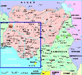 Administrativa mapa de Nigeria