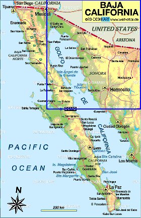 carte de Peninsule de Basse-Californie