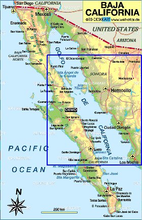 carte de Peninsule de Basse-Californie