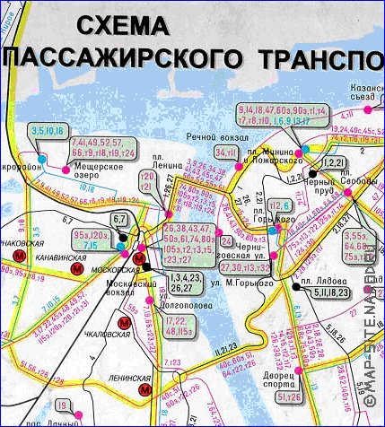 Transporte mapa de Nijni Novgorod