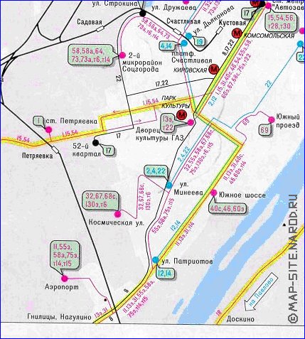 Transport carte de Nijni-Novgorod