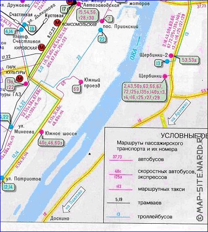 Transport carte de Nijni-Novgorod