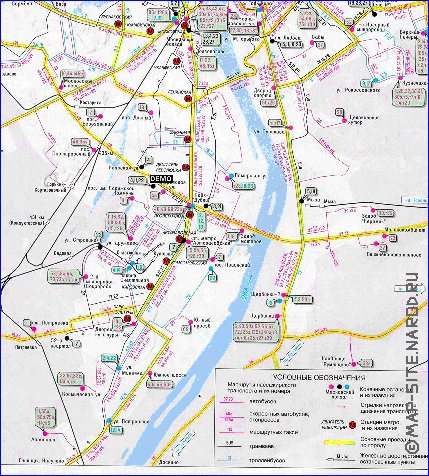 Transporte mapa de Nijni Novgorod