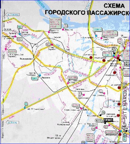 Transport carte de Nijni-Novgorod