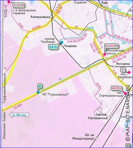 mapa de Nijni Novgorod