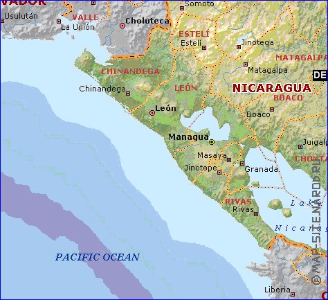 Administratives carte de Nicaragua