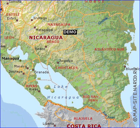 Administratives carte de Nicaragua