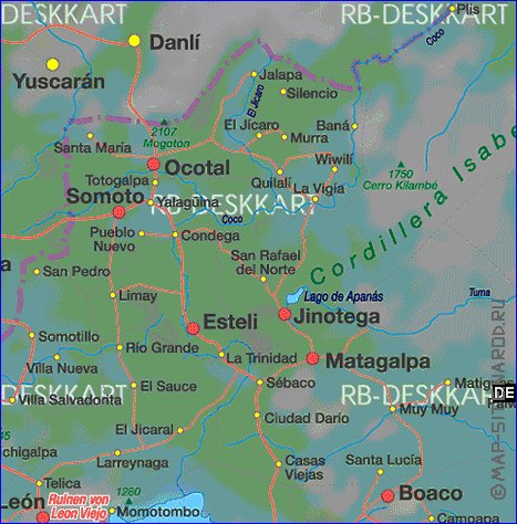 mapa de Nicaragua