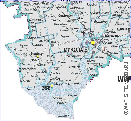 Карта николаевской области подробная с городами и поселками