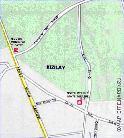 mapa de Nicosia em ingles