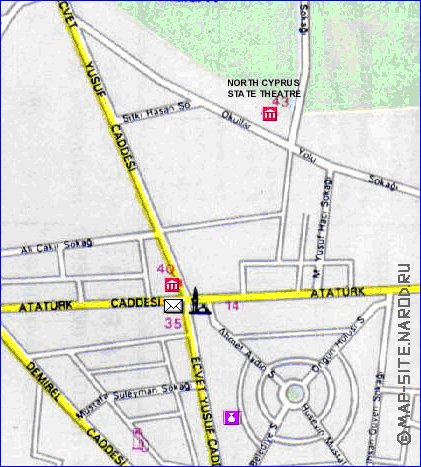 mapa de Nicosia em ingles