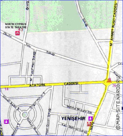 mapa de Nicosia em ingles