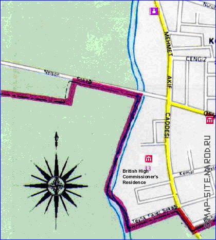 mapa de Nicosia em ingles