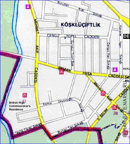 mapa de Nicosia em ingles