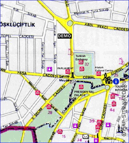 mapa de Nicosia em ingles