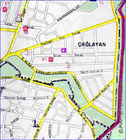 mapa de Nicosia em ingles