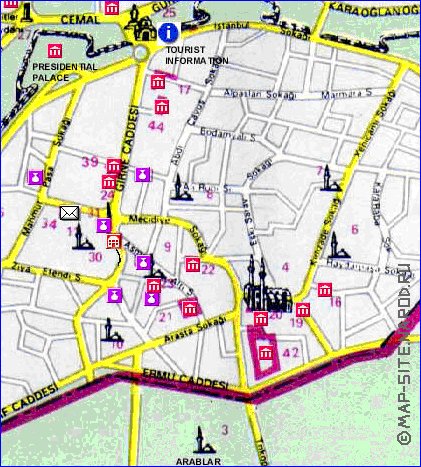 mapa de Nicosia em ingles