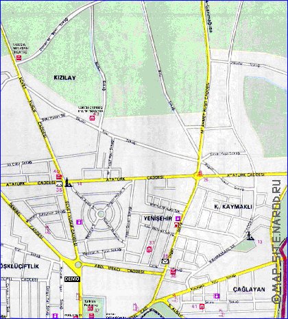 mapa de Nicosia em ingles