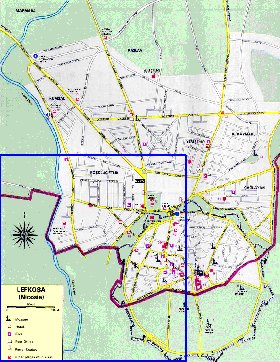 carte de Nicosie en anglais