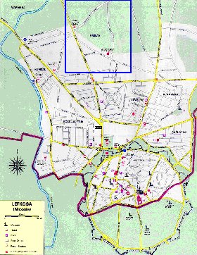 mapa de Nicosia em ingles