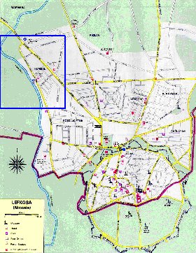 mapa de Nicosia em ingles