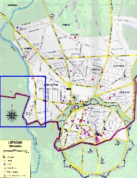 carte de Nicosie en anglais