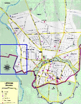 mapa de Nicosia em ingles