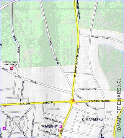 mapa de Nicosia em ingles