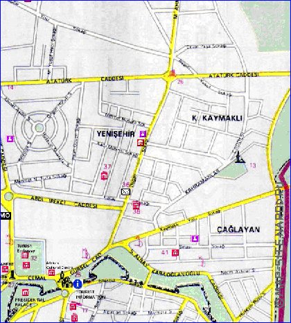 mapa de Nicosia em ingles