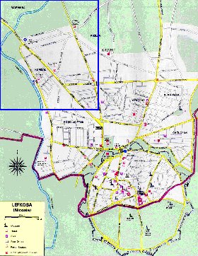 carte de Nicosie en anglais