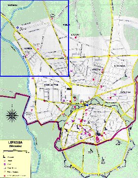 mapa de Nicosia em ingles